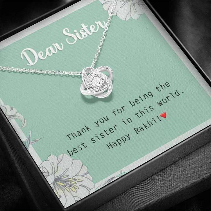 Best Rakhi Gift For Sister Pure Silver Pendant And Message Card Gift  Hamper