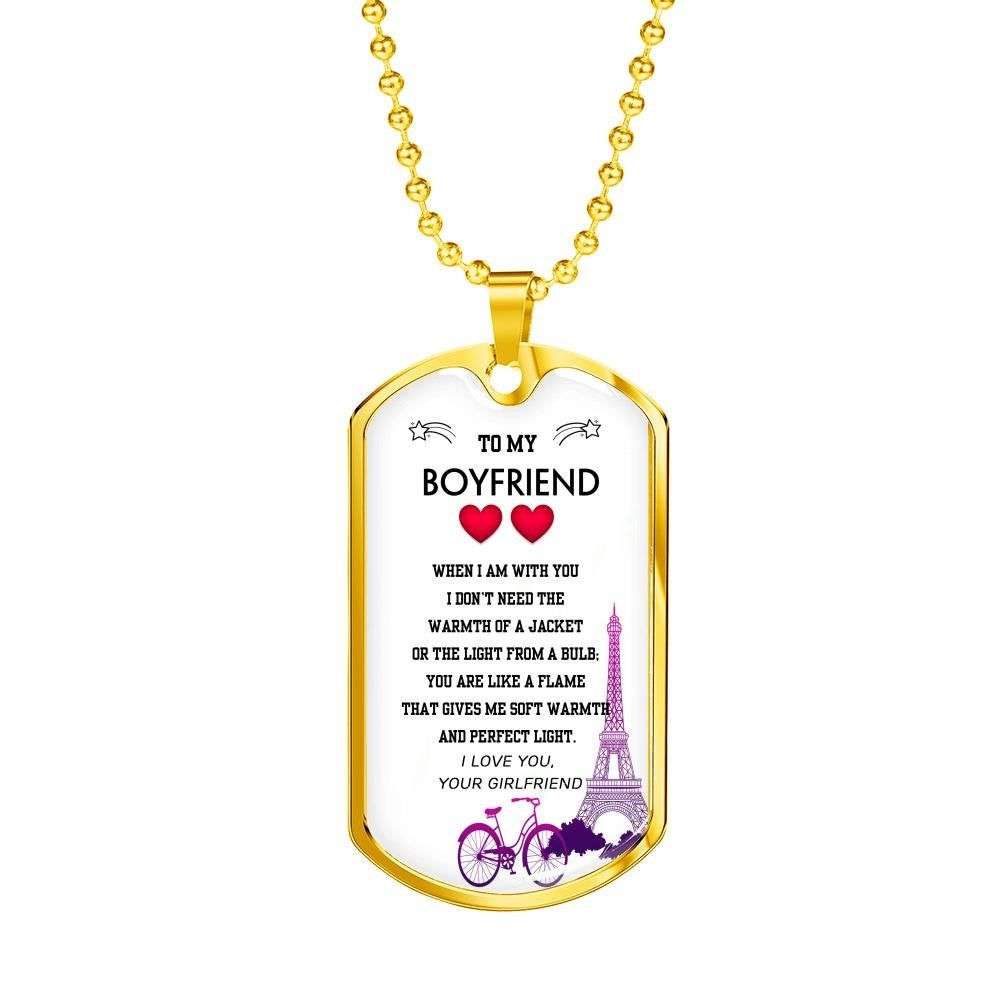 Boyfriend Dog Tag, To My Boyfriend Dog Tag Necklace, Boyfriend Gift, Necklace Gift For Him Gifts For Boyfriend Rakva