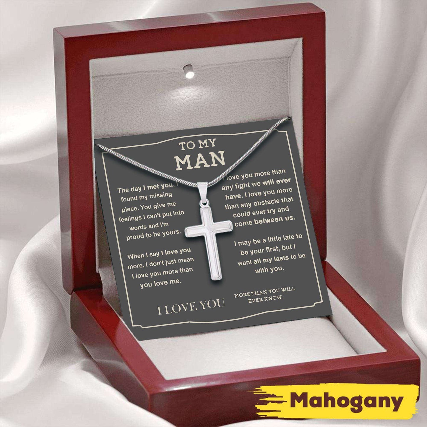 Boyfriend Necklace, Husband Necklace, To My Man Cross Necklace, Gift For Husband, Boyfriend, Husband Necklace From Wife Gifts For Boyfriend Rakva