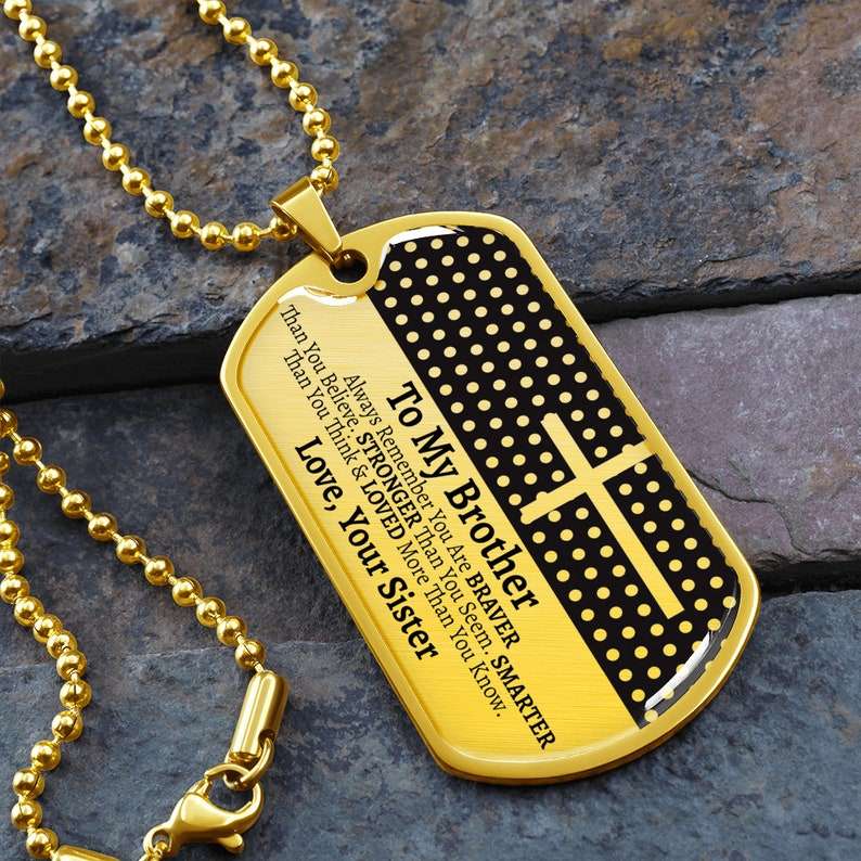 Brother Dog Tag, To My Brother Dog Tag Necklace, Gift For Brother, Brother Gift From Sister, Gift For Brother V1 Father's Day Rakva