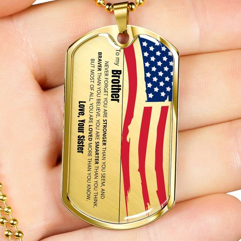 Brother Dog Tag, To My Brother Dog Tag Necklace, Gift For Brother, Brother Gift From Sister, Gift For Brother V3 Father's Day Rakva