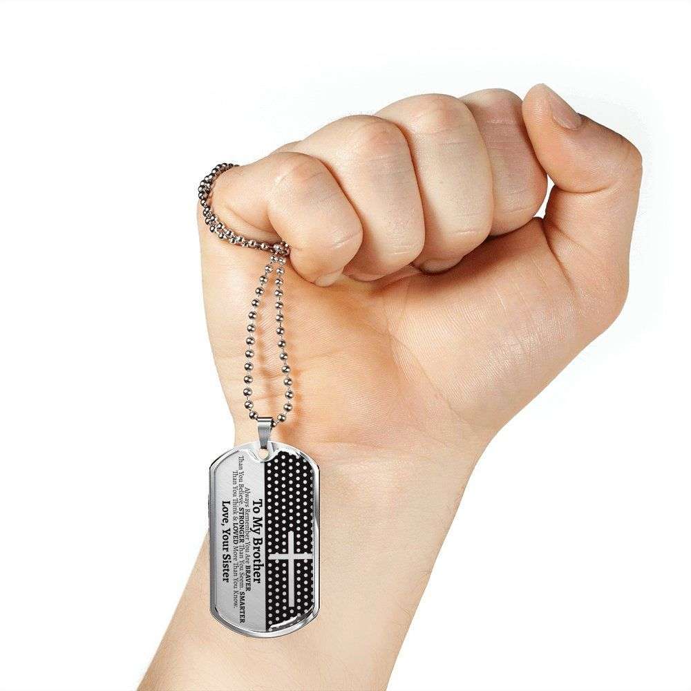 Brother Dog Tag, To My Brother Dog Tag Necklace, Unique Gift For Brother, Brother Gift From Sister Gifts For Brother Rakva
