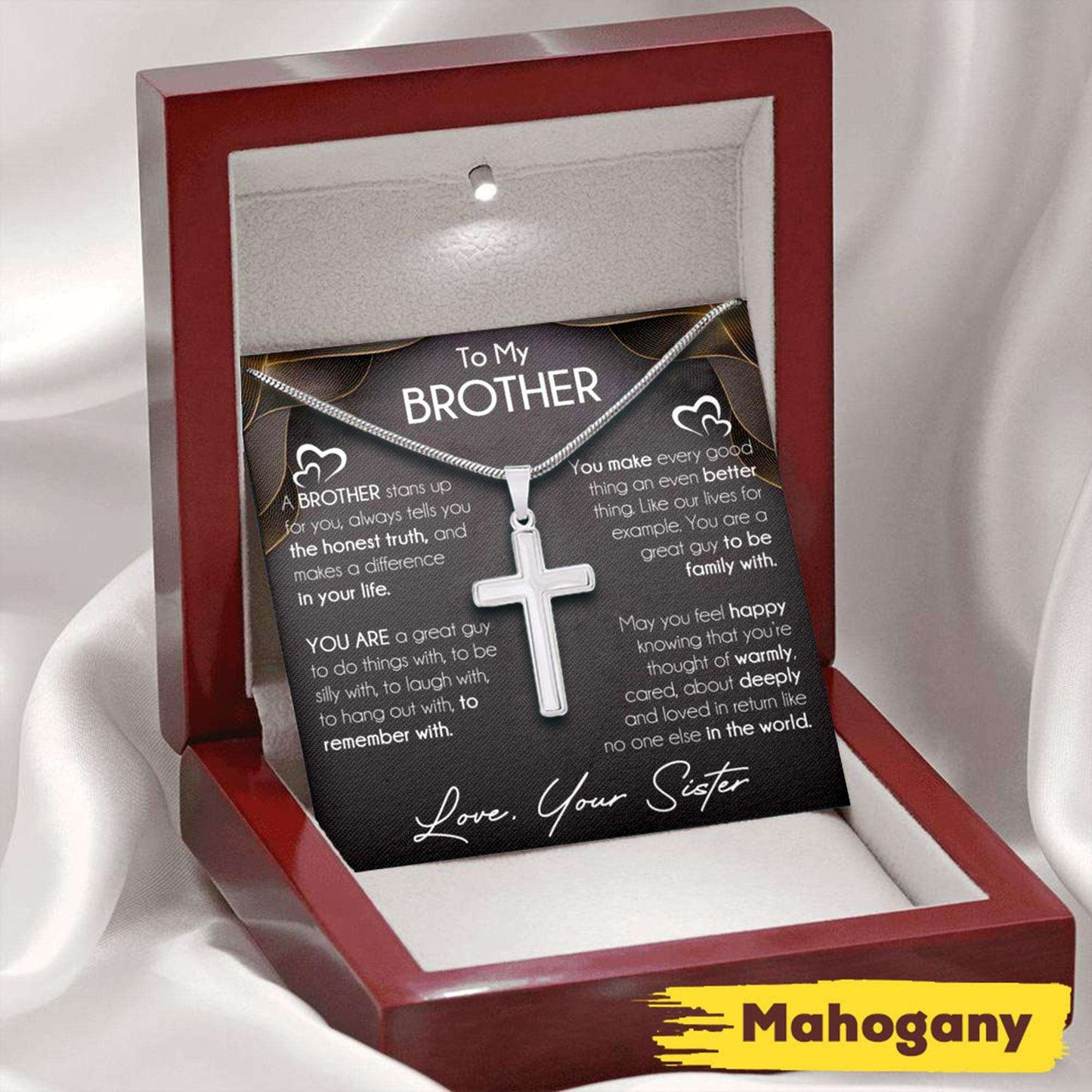 Brother Necklace, Necklace Gift For Brother From Sister, Brother Birthday Graduation Wedding Day Gift Gifts For Brother Rakva