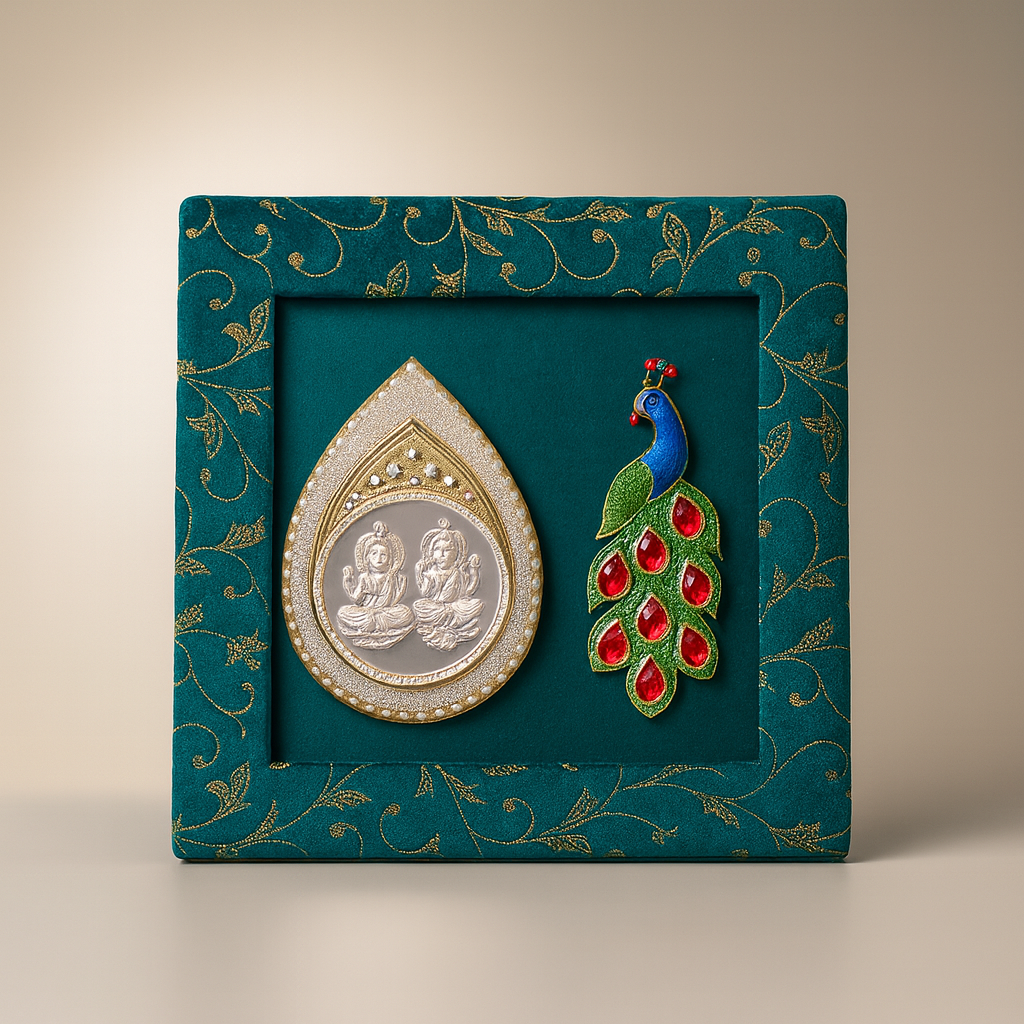 999.9 Purity Ganesh Lakshmi ji Silver Coins With White Decent Diwali Gift Wrap For Birthday and Marriage Anniversary Rakva