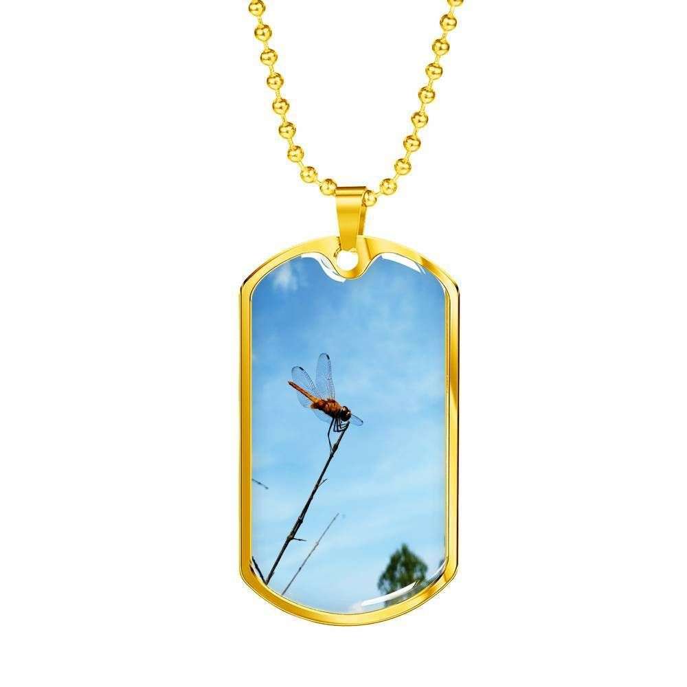 Custom Dragonfly Gift For Daughter Dog Tag Military Chain Necklace Dog Tag Gifts For Daughter Rakva