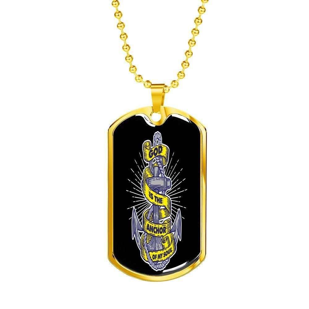Custom Picture Dog Tag God Is The Anchor Of My Soul Dog Tag Military Chain Necklace For Men Rakva