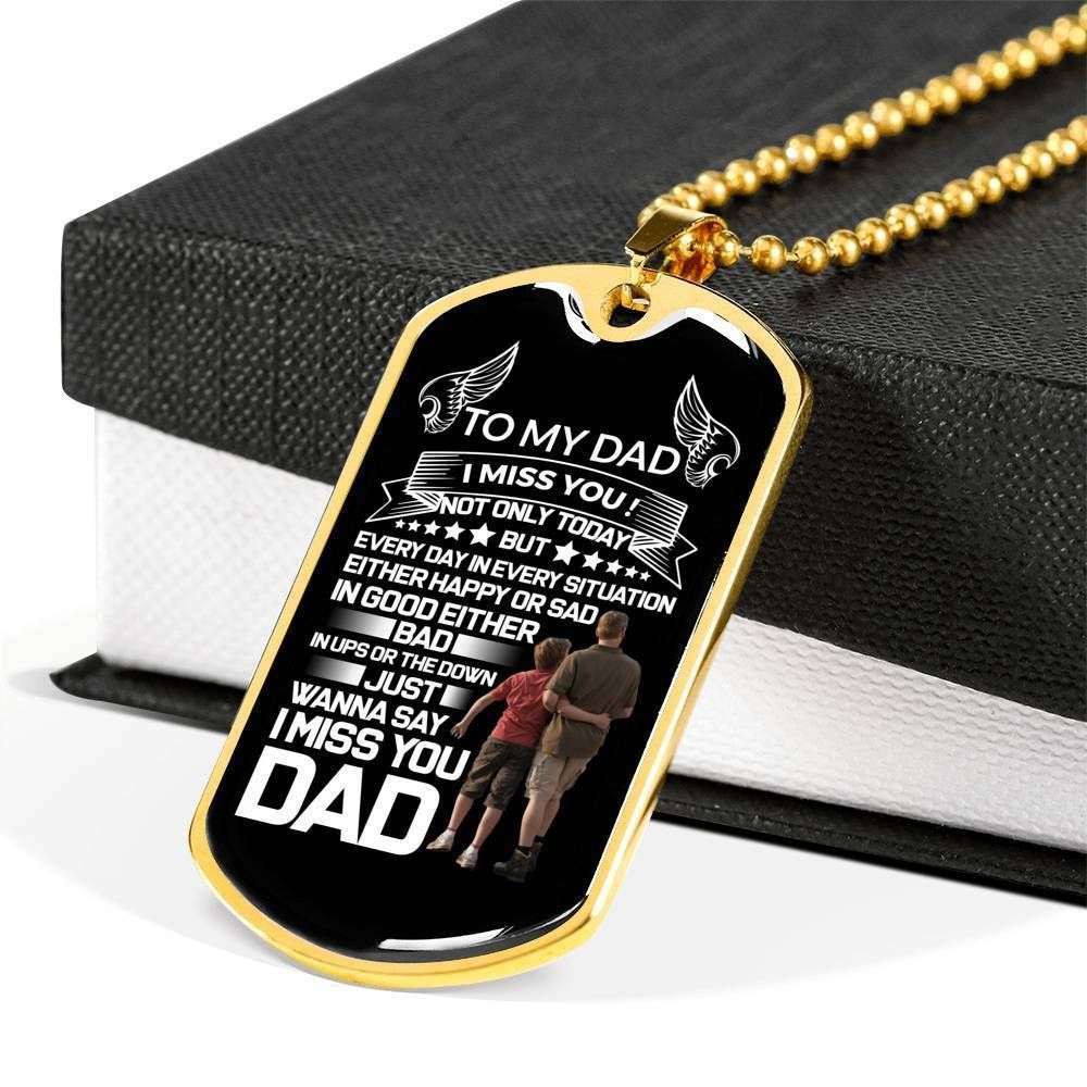 Custom Picture Dog Tag To My Angel Dad I Miss You Dog Tag Military Chain Necklace Rakva
