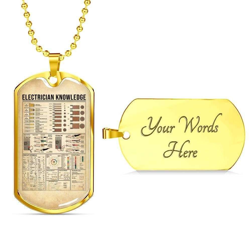 Custom Picture Electrician Knowledge Dog Tag Military Chain Necklace Pendant Dog Tag Rakva