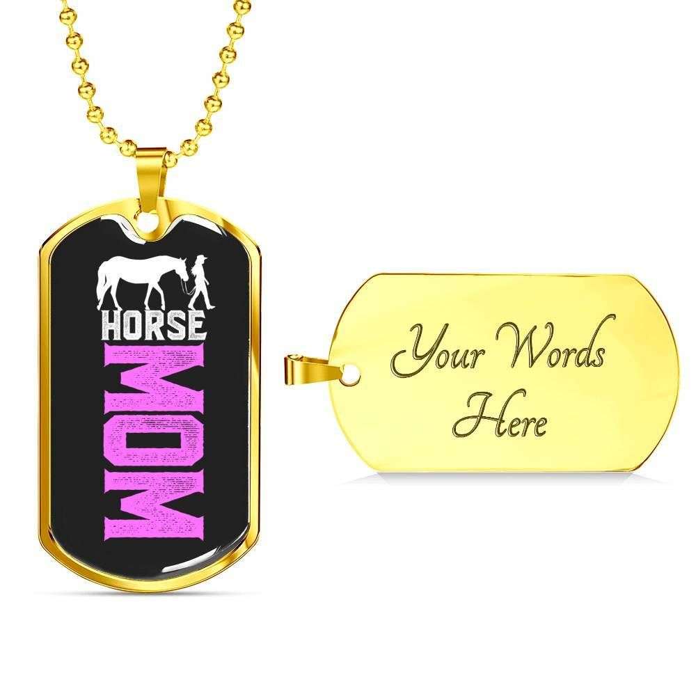 Custom Picture Horse Mom Dog Tag Military Chain Necklace Giving Women Dog Tag Rakva