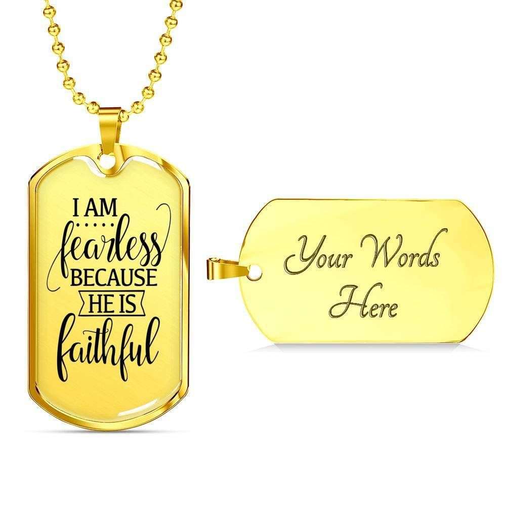 Custom Picture I Am Fearless Dog Tag Military Chain Necklace Dog Tag Rakva