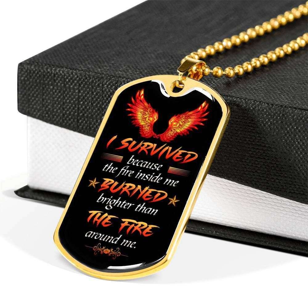 Custom Picture I Survived Silver Dog Tag Military Chain Necklace Gift For Cool Boys Dog Tag Rakva