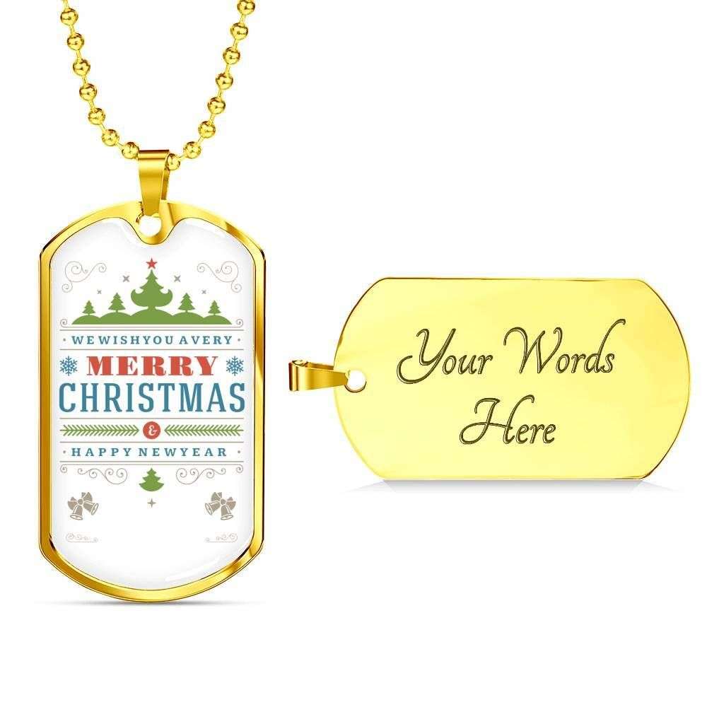 Custom Picture Merry Christmas Dog Tag Military Chain Necklace For Family Dog Tag Rakva