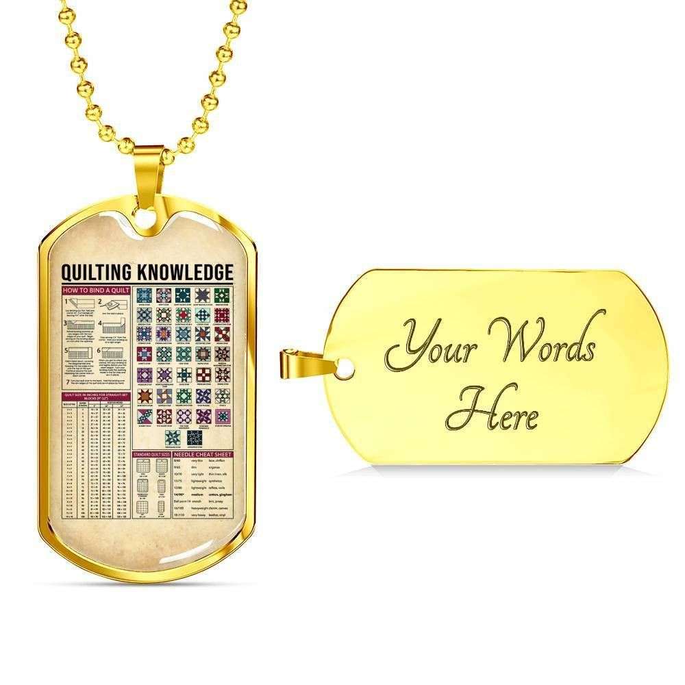 Custom Picture Quilting Knowledge Dog Tag Military Chain Necklace Giving Men Dog Tag Rakva