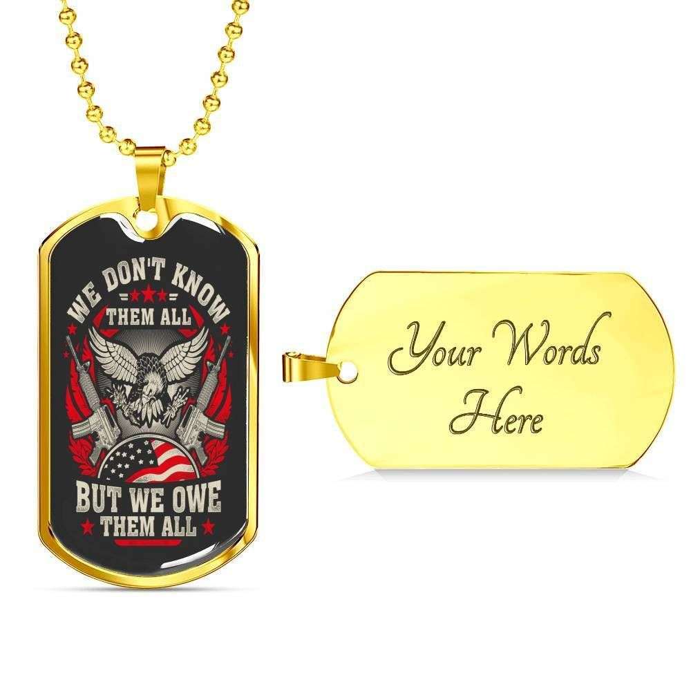 Custom Picture We Owe Them All Silver Dog Tag Military Chain Necklace Giving Men Dog Tag Rakva