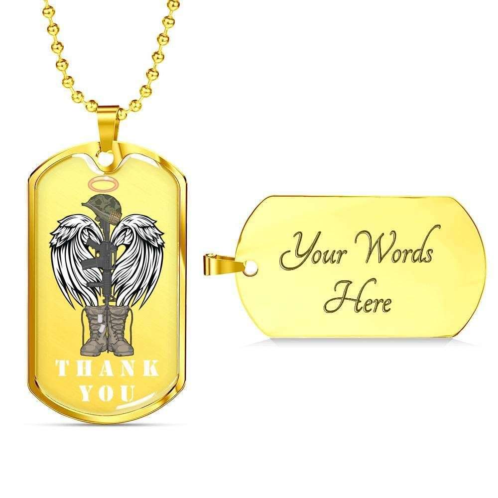 Custom Veteran’S Thank You Dog Tag Military Chain Necklace Dog Tag Rakva