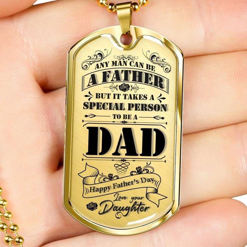 Dad Dog Tag, A Father Is A Special Person “ Father’S Day Dog Tag “ Gift For Dad From Daughter Christmas Day Rakva