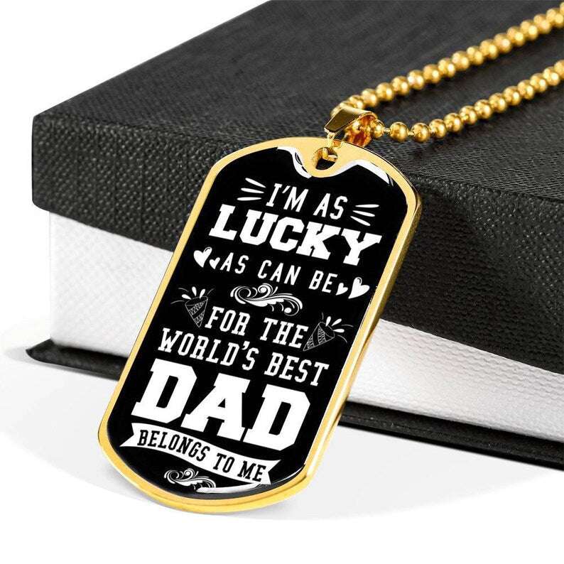 Dad Dog Tag, Birthday Dog Tag For Dad, Military Dog Tag Necklace For Dad Christmas Day Rakva