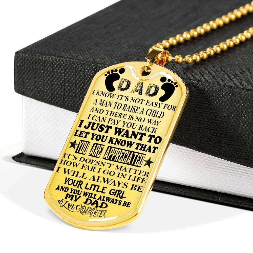 Dad Dog Tag Custom Picture Father’S Day, Always Be My Little Girl Dog Tag Necklace Gift For Dad Father's Day Rakva
