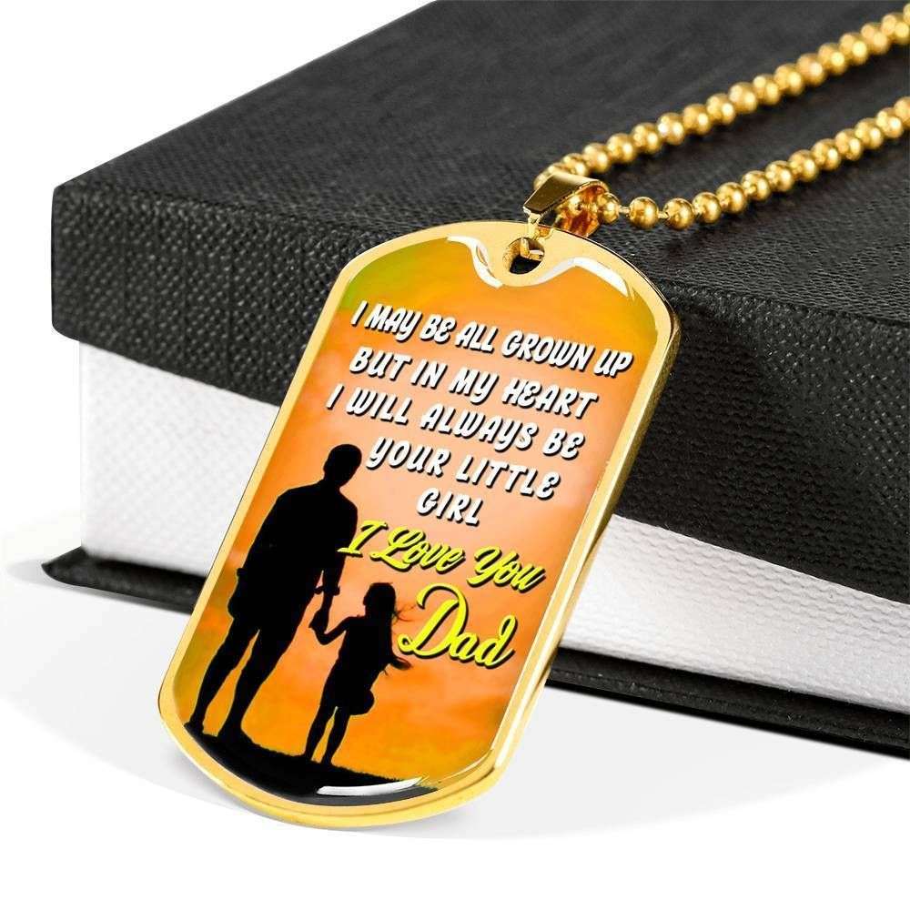 Dad Dog Tag Custom Picture Father’S Day, Always Be Your Little Girl Dog Tag Necklace For Dad Father's Day Rakva