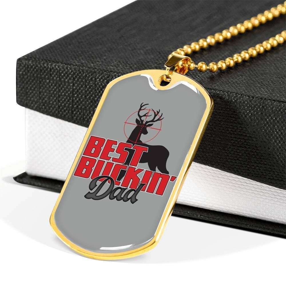 Dad Dog Tag Custom Picture Father’S Day, Best Buck In Dad Necklace For Dad Father's Day Rakva