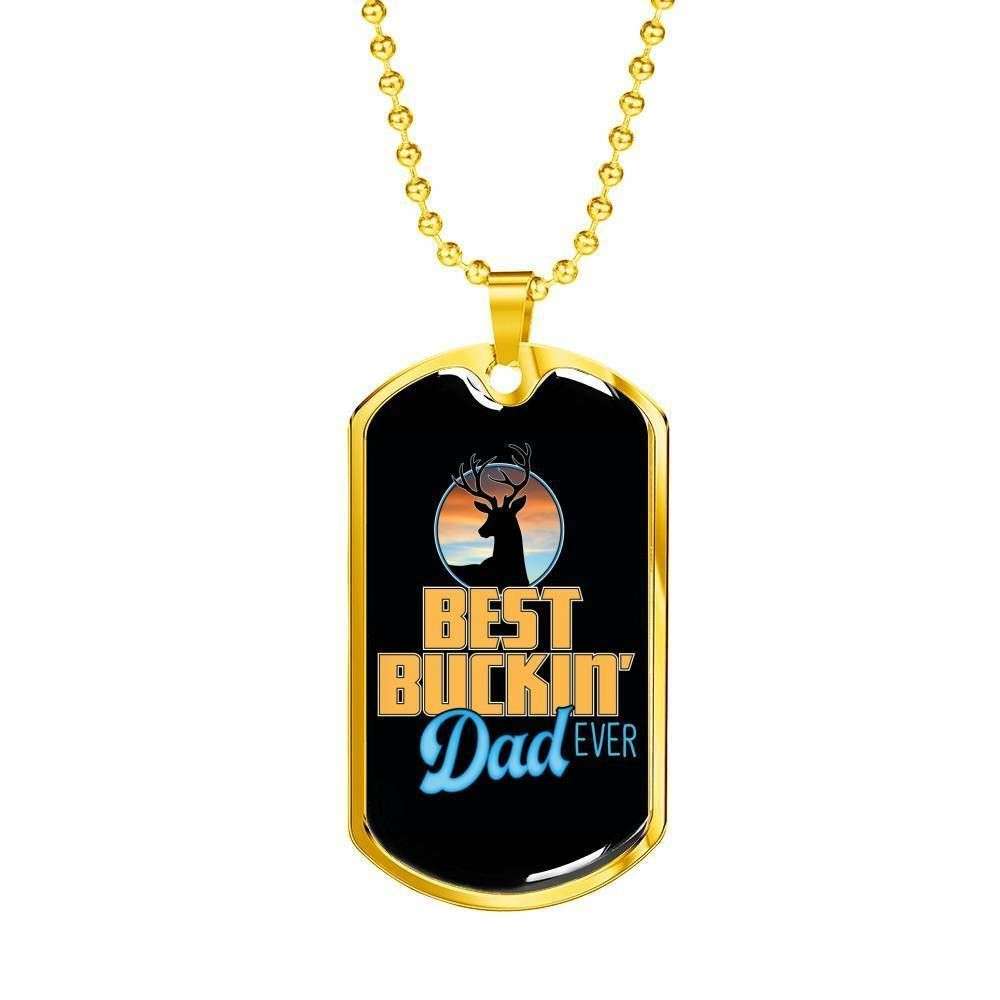 Dad Dog Tag Custom Picture Father’S Day, Best Buckin’Dad Ever Dog Tag Necklace Father's Day Rakva