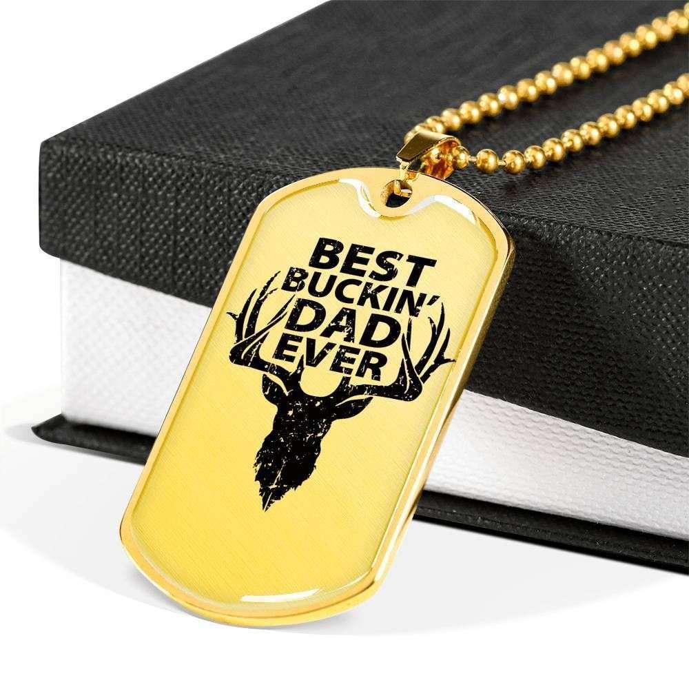 Dad Dog Tag Custom Picture Father’S Day, Best Bucking Dad Ever Dog Tag Necklace Gift For Daddy Father's Day Rakva