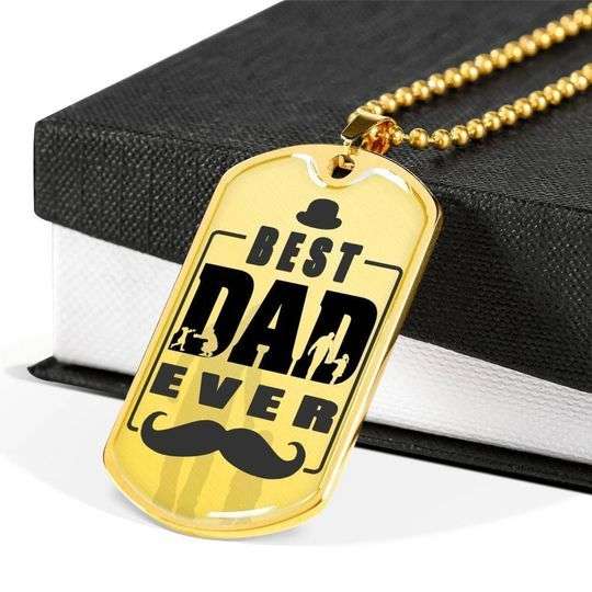 Dad Dog Tag Custom Picture Father’S Day, Best Dad Ever Dog Tag Necklace For Dad Father's Day Rakva