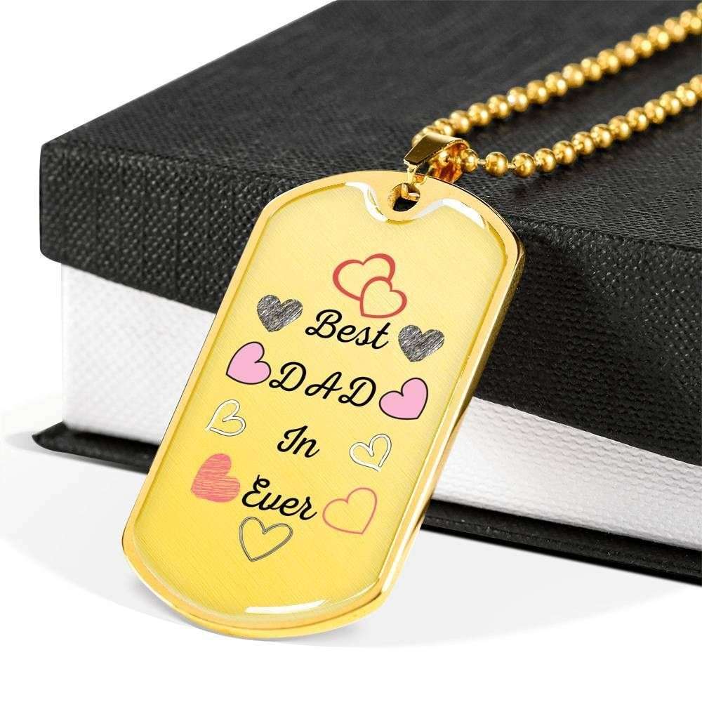 Dad Dog Tag Custom Picture Father’S Day, Best Dad In Ever Love Dog Tag Necklace For Dad Father's Day Rakva