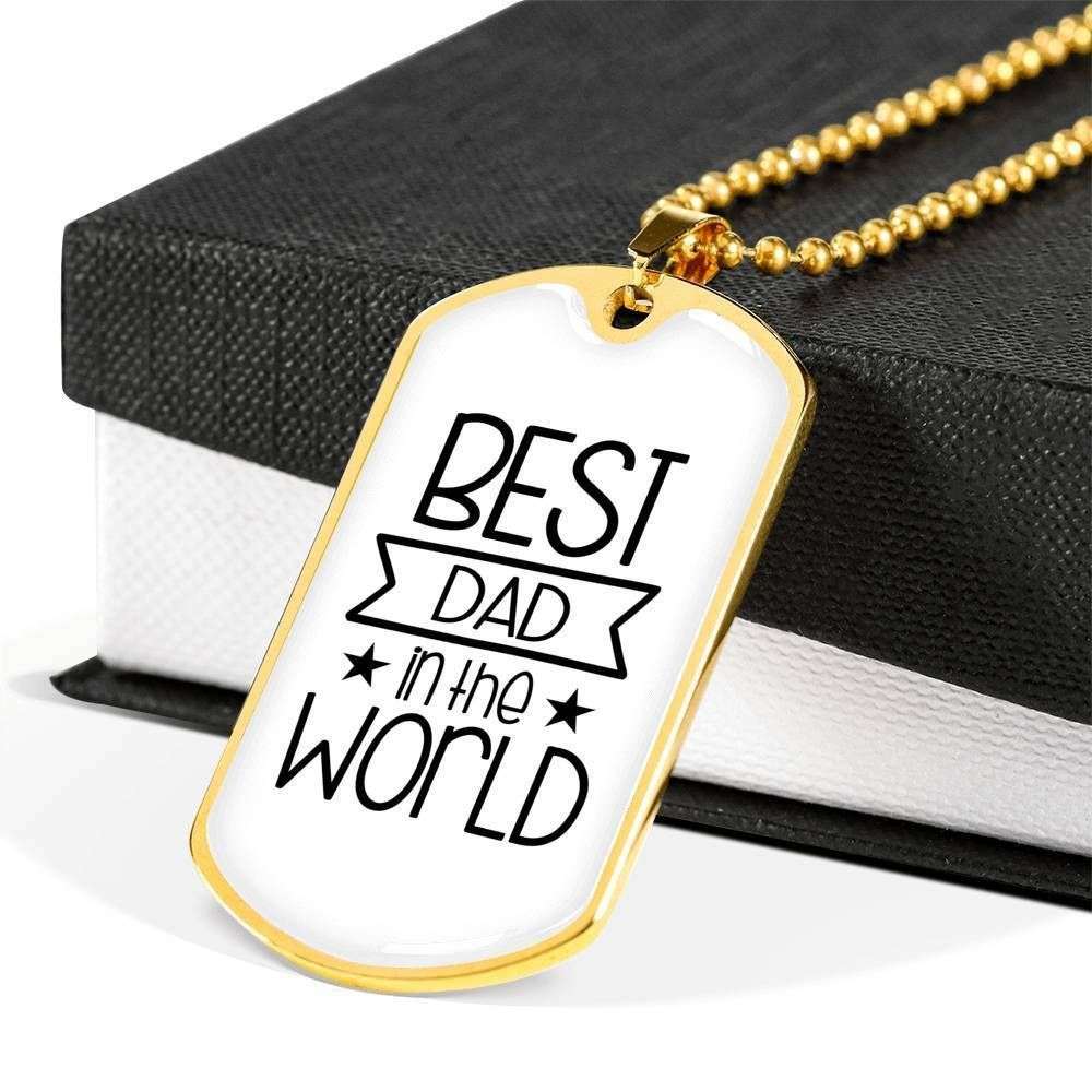 Dad Dog Tag Custom Picture Father’S Day, Best Dad In The World Dog Tag Necklace For Dad Father's Day Rakva