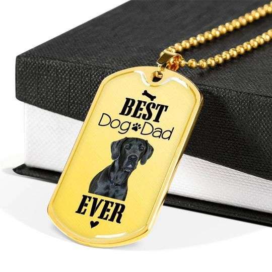 Dad Dog Tag Custom Picture Father’S Day, Best Dog Dad Ever Dog Tag Necklace Gift For Daddy Father's Day Rakva