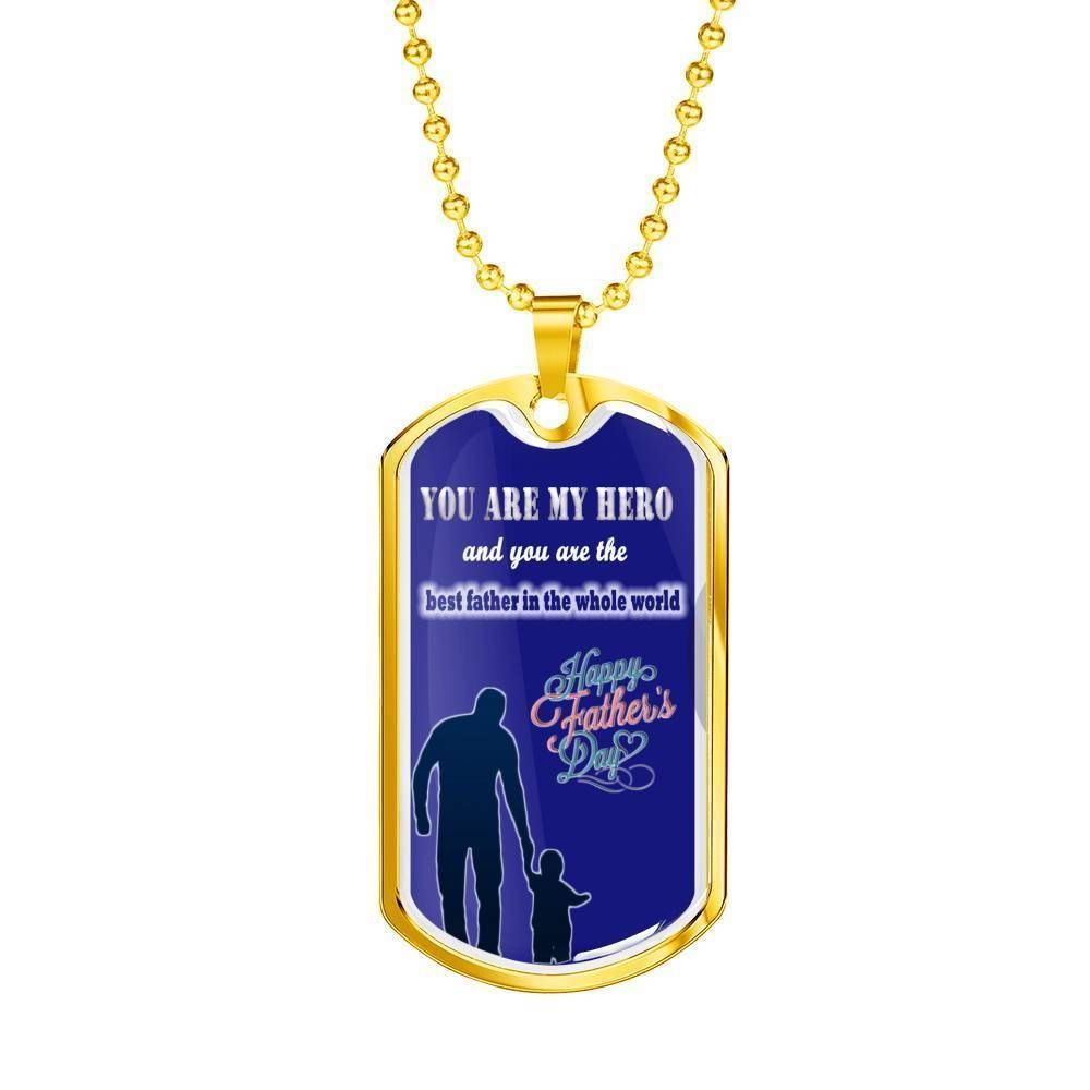 Dad Dog Tag Custom Picture Father’S Day, Best Father In The Whole World Dog Tag Necklace Gift For Dad Father's Day Rakva