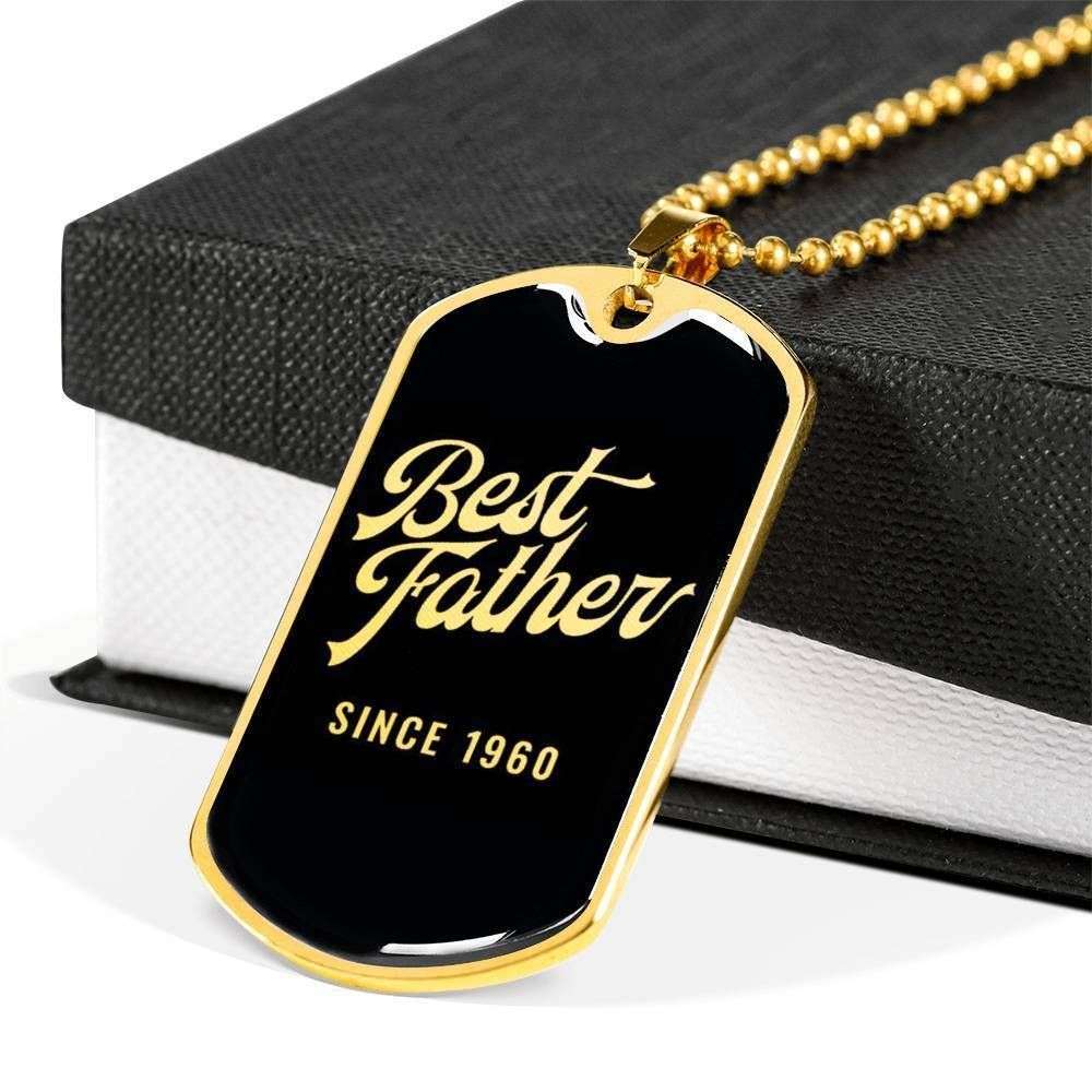 Dad Dog Tag Custom Picture Father’S Day, Best Father Since 1960 Fathers Day Gift Dog Tag Necklace Father's Day Rakva