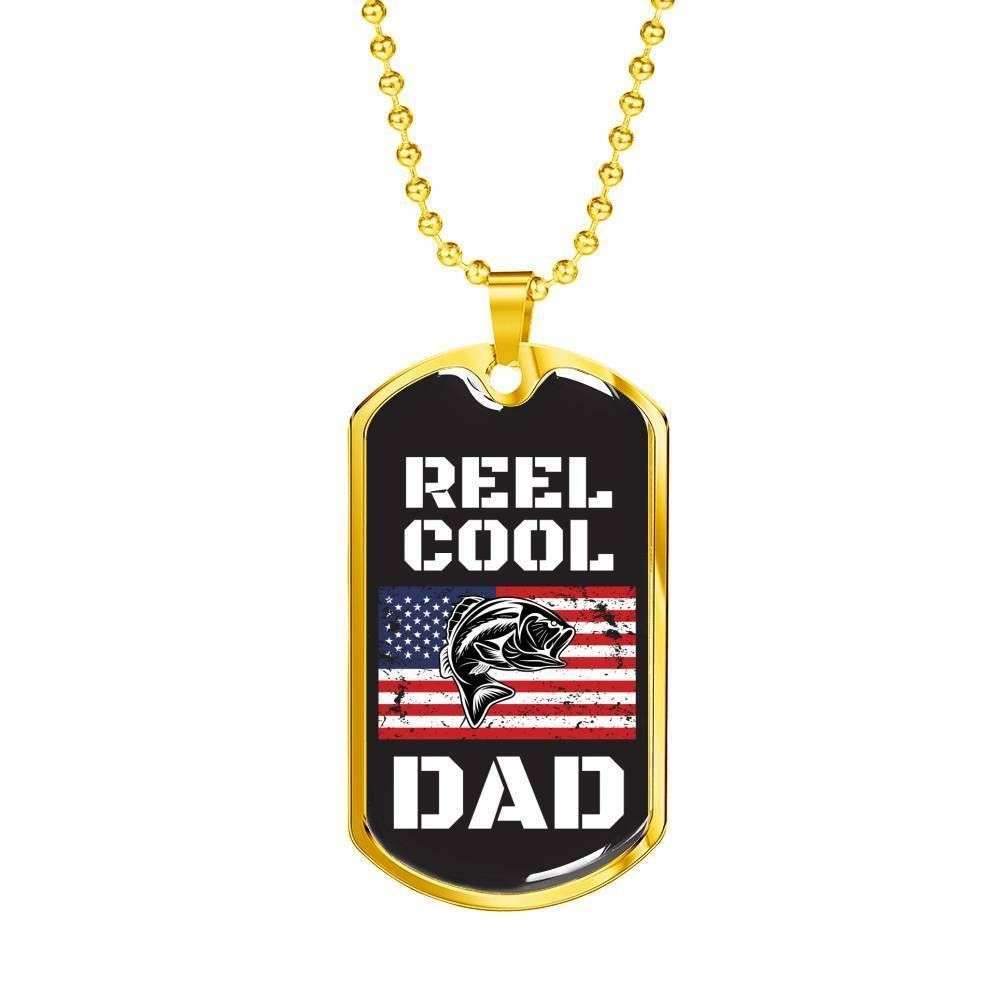 Dad Dog Tag Custom Picture Father’S Day, Best Gift For A Reel Cool Dad Military Chain Dog Tag Necklace Father's Day Rakva