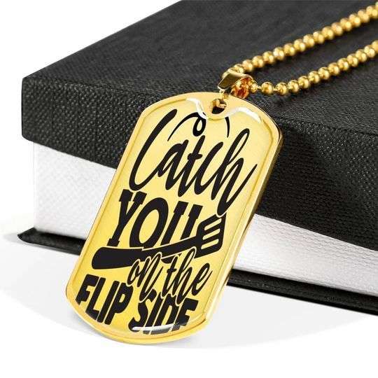 Dad Dog Tag Custom Picture Father’S Day, Catch You On The Flip Side Dog Tag Necklace Gift For Dad Father's Day Rakva
