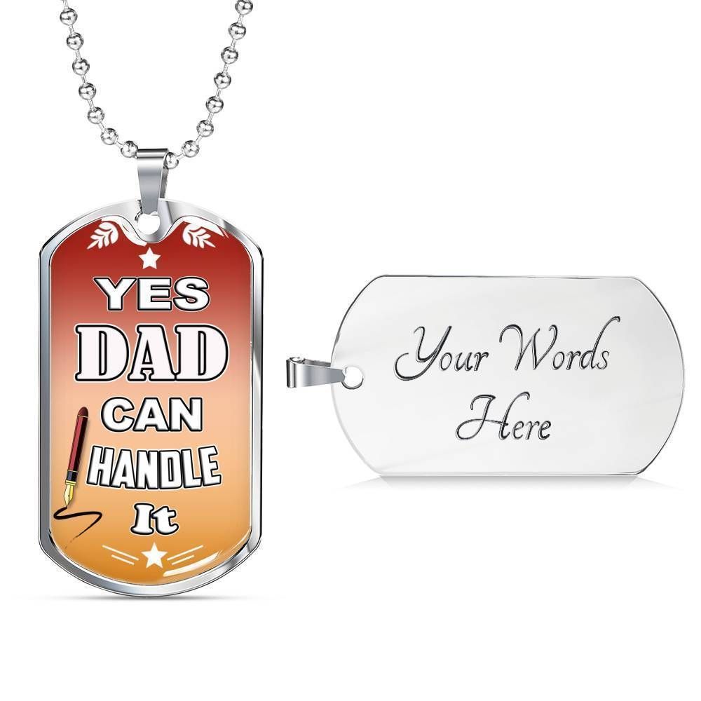 Dad Dog Tag Custom Picture Father’S Day, Dad Can Handle It Dog Tag Necklace Gift For Dad Father's Day Rakva