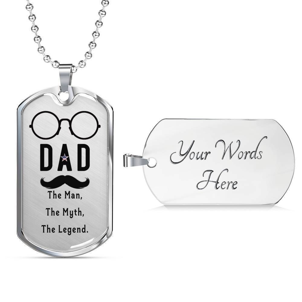 Dad Dog Tag Custom Picture Father’S Day, Dad Is The Man The Myth The Legend Dog Tag Necklace Gift For Dad Father's Day Rakva