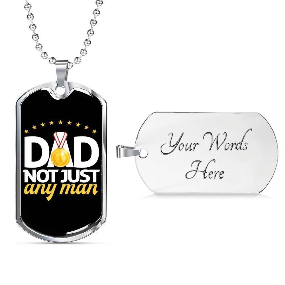 Dad Dog Tag Custom Picture Father’S Day, Dad Not Just Any Man Dog Tag Necklace For Dad Father's Day Rakva