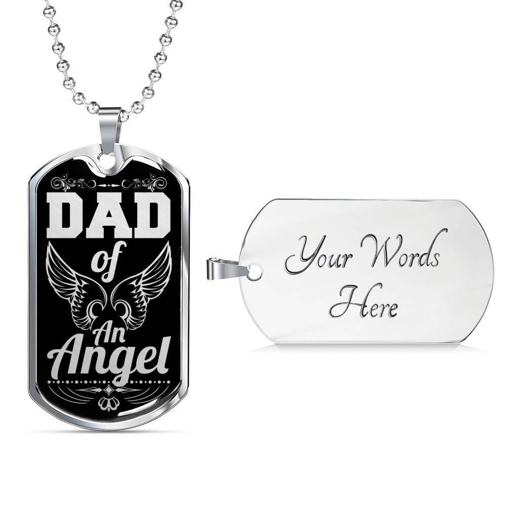 Dad Dog Tag Custom Picture Father’S Day, Dad Of An Angel Dog Tag Necklace Gift For Dad Father's Day Rakva