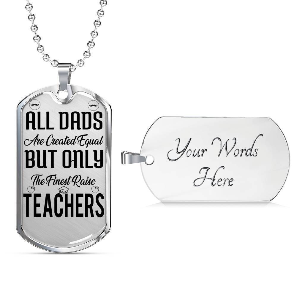 Dad Dog Tag Custom Picture Father’S Day, Dad Teaches Me Everything Dog Tag Necklace For Dad Father's Day Rakva