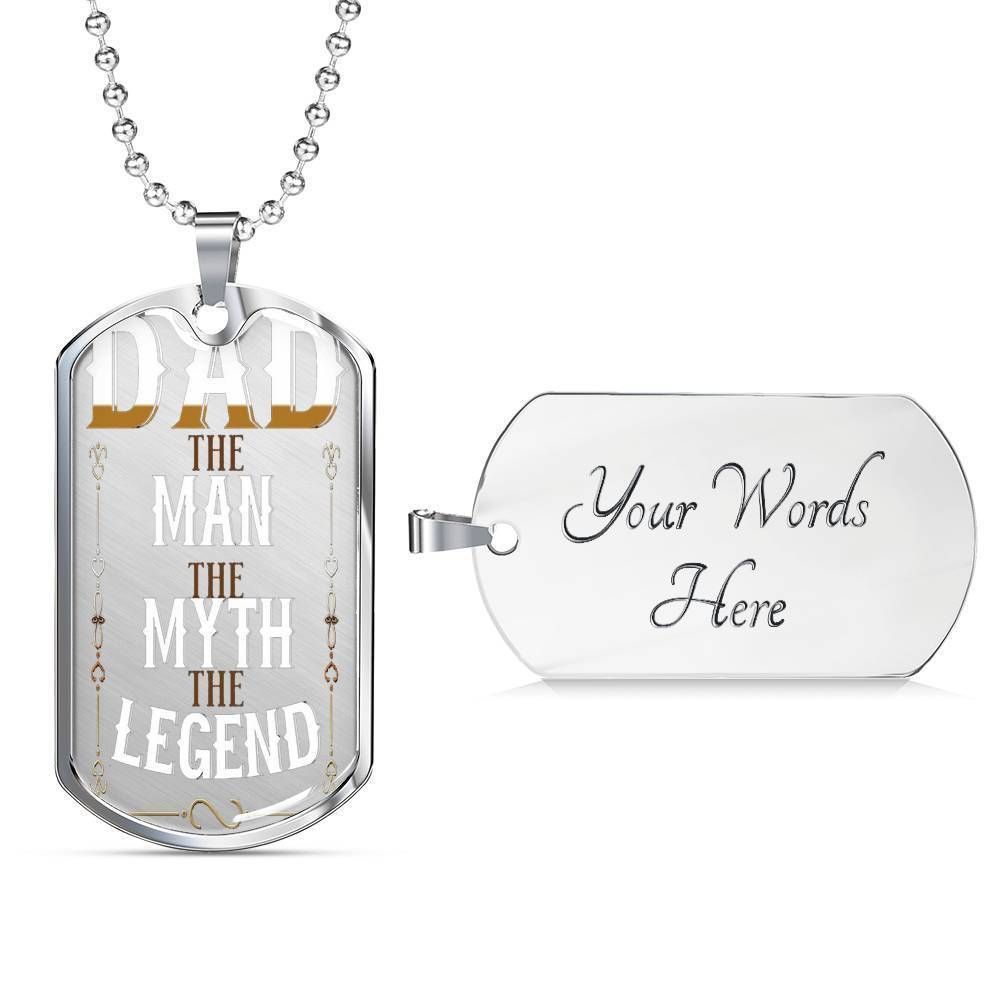 Dad Dog Tag Custom Picture Father’S Day, Dad The Man The Myth The Legend Dog Tag Necklace For Dad Father's Day Rakva