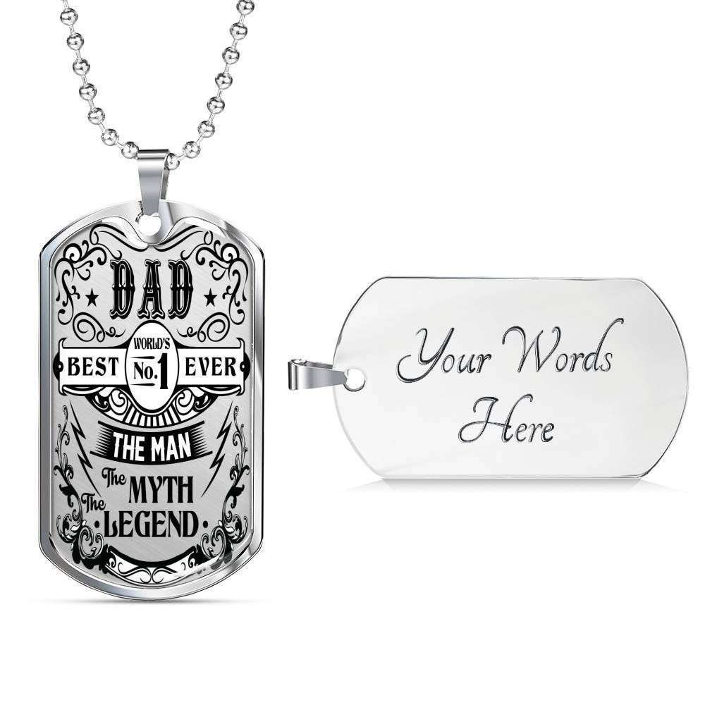 Dad Dog Tag Custom Picture Father’S Day, Dad The Man The Myth The Legend Dog Tag Necklace Gift For Dad Father's Day Rakva