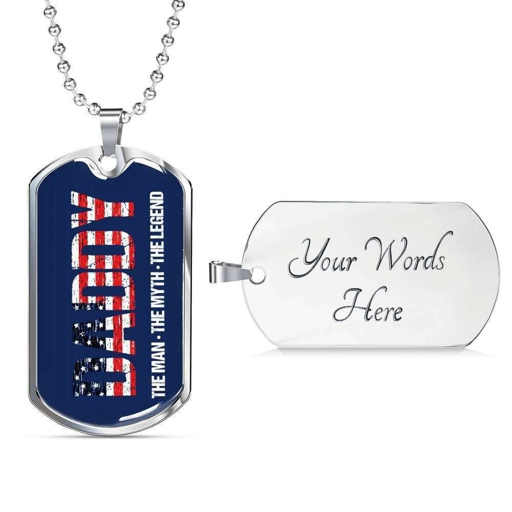 Dad Dog Tag Custom Picture Father’S Day, Daddy Necklace The Man The Myth The Legend Dog Tag Necklace For Dad Father's Day Rakva