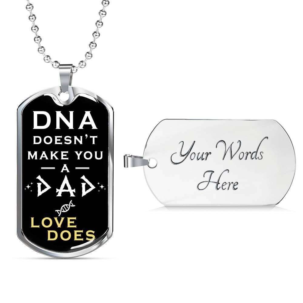 Dad Dog Tag Custom Picture Father’S Day, Dna Doesn’T Make You A Dad Dog Tag Necklace For Dad Father's Day Rakva