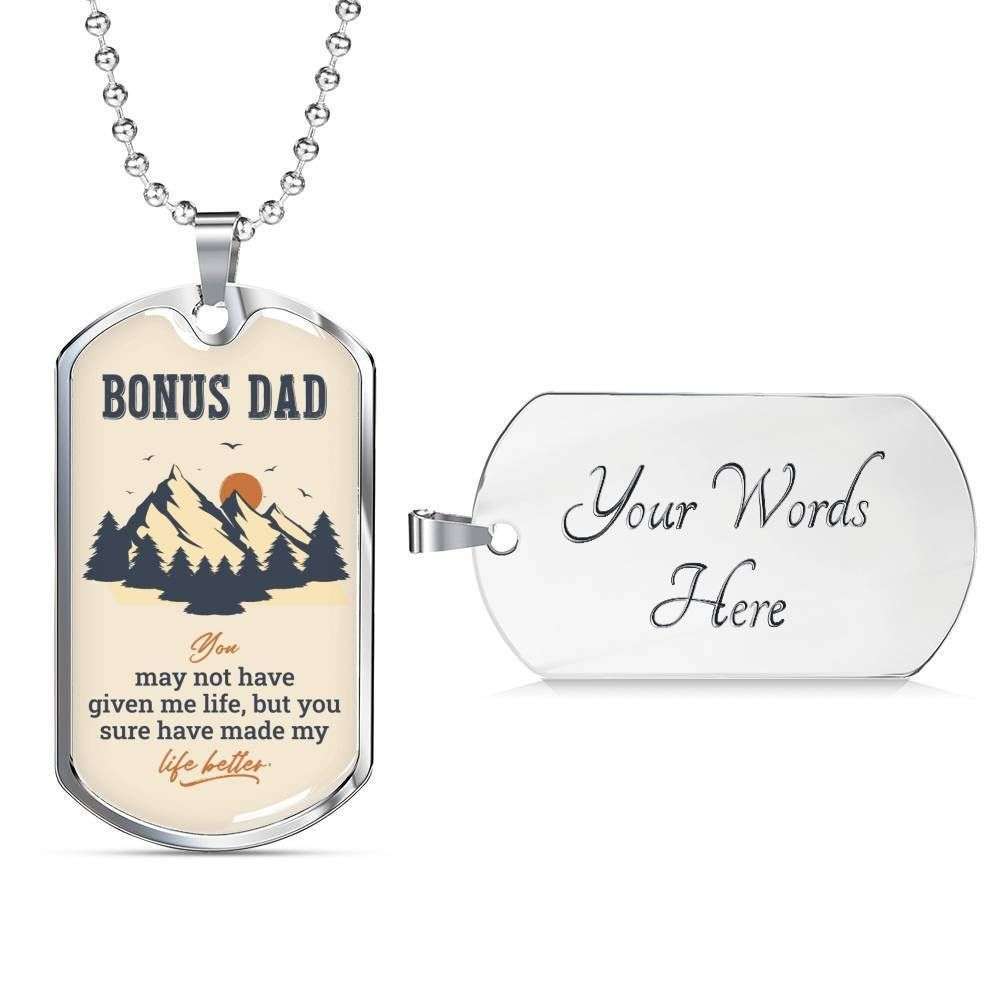 Dad Dog Tag Custom Picture, Father’S Day Dog Tag For Bonus Dad Can’T Imagine A Life Without You Dog Tag Necklace Father's Day Rakva