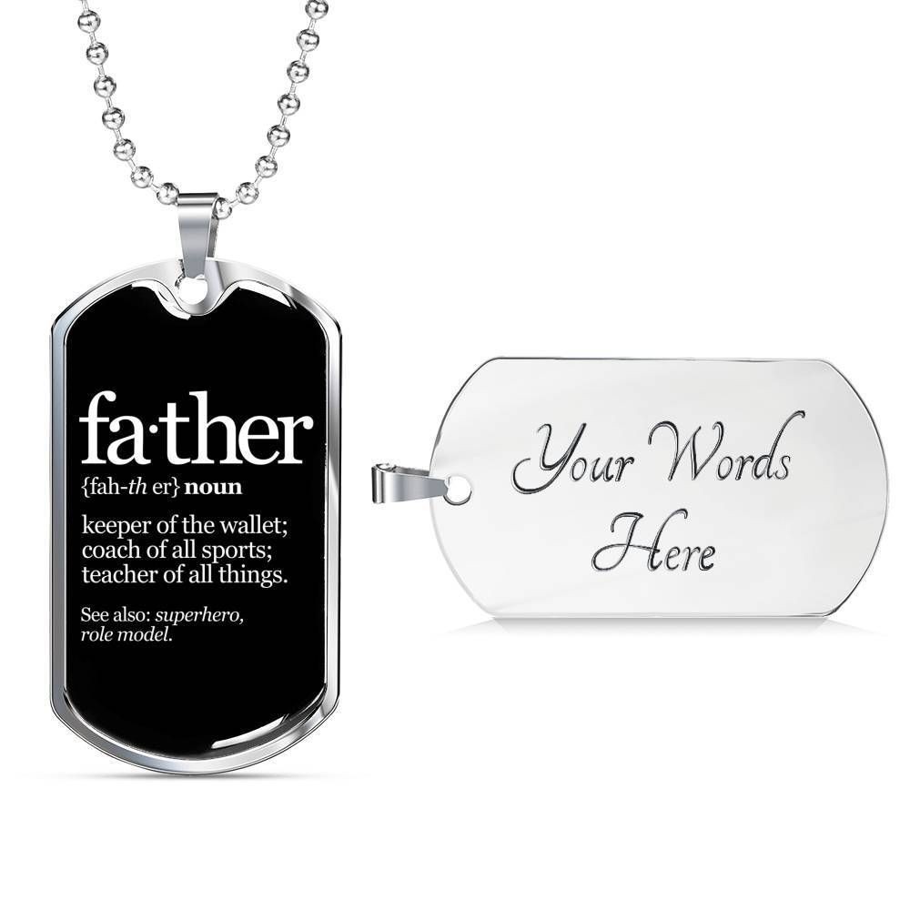 Dad Dog Tag Custom Picture, Father’S Day Dog Tag For Dad From Son Best Wish For Dad Dog Tag Necklace Father's Day Rakva