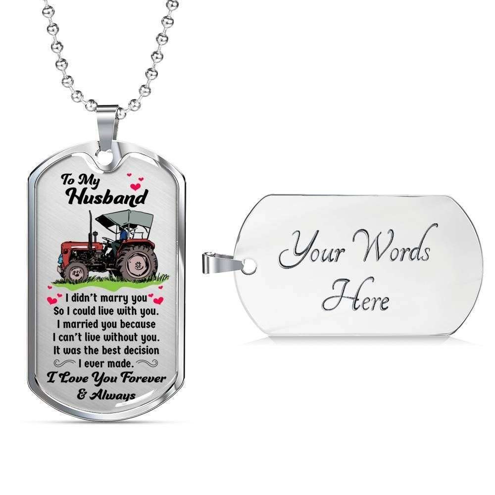 Dad Dog Tag Custom Picture, Father’S Day Dog Tag For Farmer Love Your Job Dog Tag Necklace Father's Day Rakva
