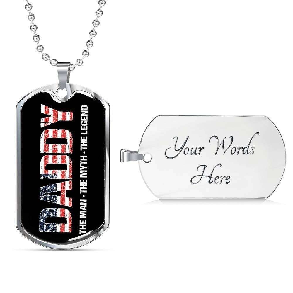 Dad Dog Tag Custom Picture, Father’S Day Dog Tag For Father’S Day Daddy The Man Myth And Legend Dog Tag Necklace Father's Day Rakva