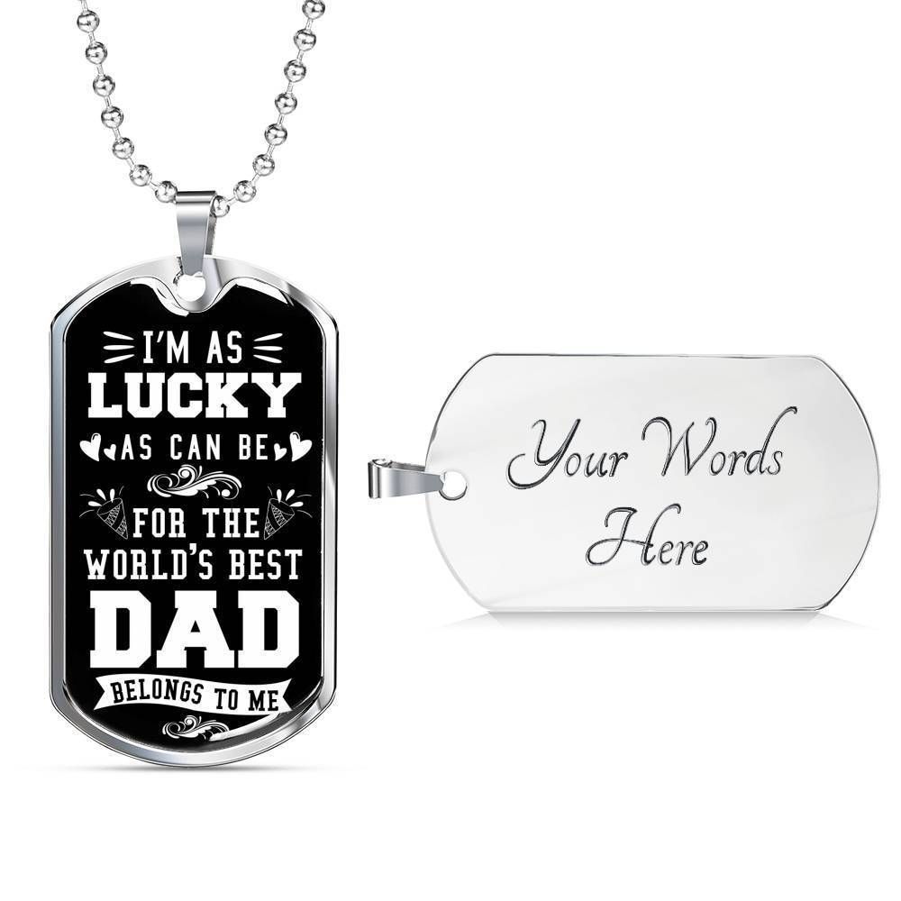 Dad Dog Tag Custom Picture, Father’S Day Dog Tag For The World’S Best Dad Belongs To Me Dog Tag Necklace For Dad Father's Day Rakva