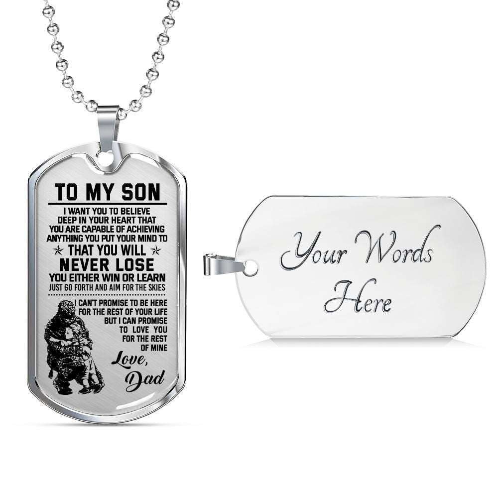 Dad Dog Tag Custom Picture, Father’S Day Dog Tag From Soldier Dad To Son You’Ll Never Lose Dog Tag Necklace Father's Day Rakva
