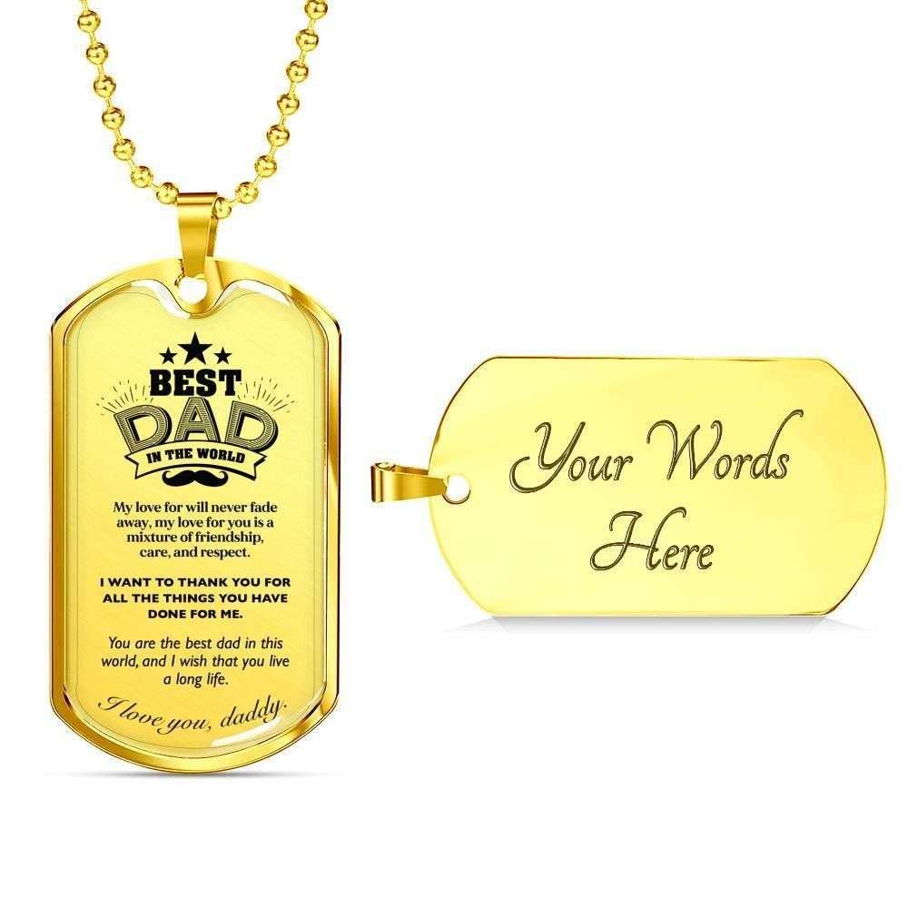 Dad Dog Tag Custom Picture, Father’S Day Dog Tag Giving Gift For The Best Dad In The World Dog Tag Necklace Father's Day Rakva